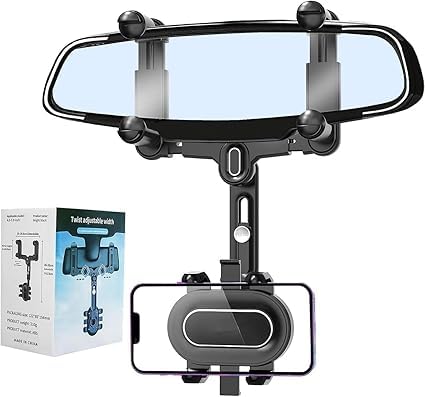 Phone Mount for Car, 2024 Upgraded Rear View Mirror Phone Holder, Universal Mount, Rotatable Phone Holder for Car Compatible