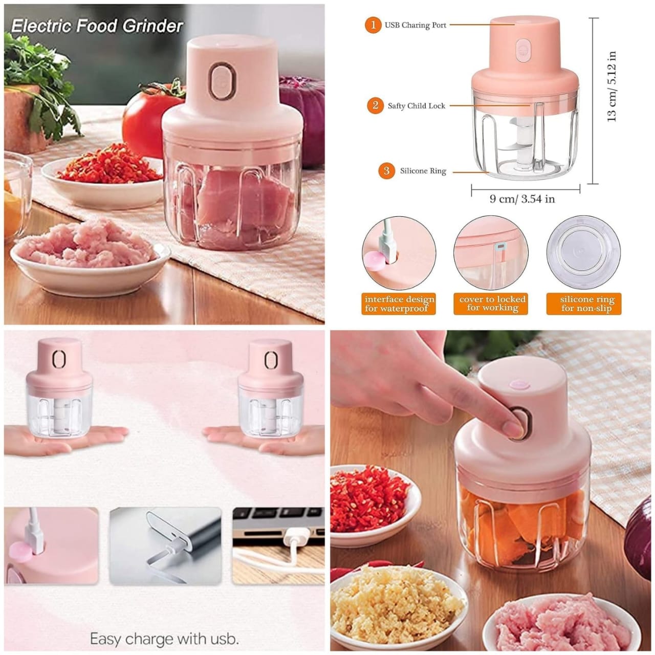 QuickDice Mini Portable Electric Chopper