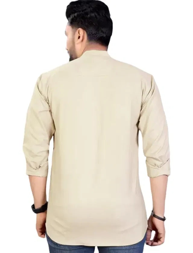 Men's Slim Fit Full Sleeve Cotton Short Kurta Pack of 1