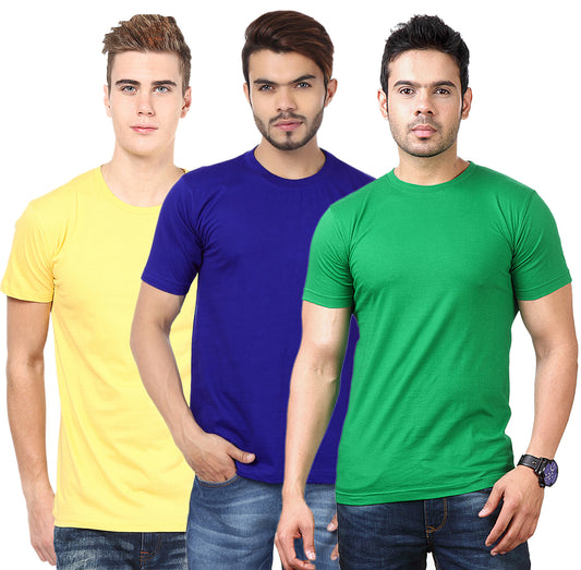 Ketex Round Neck Men's Polyester Blend Dri Fit T-Shirts (Pack of 3)