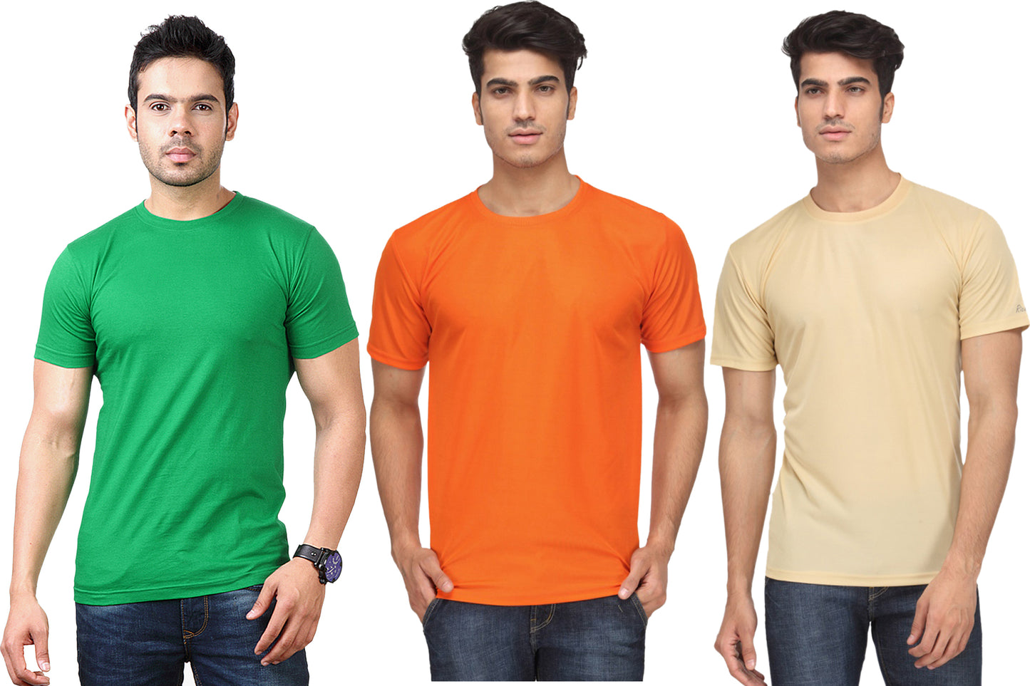 Ketex Round Neck Men's Polyester Blend Dri Fit T-Shirts (Pack of 3)