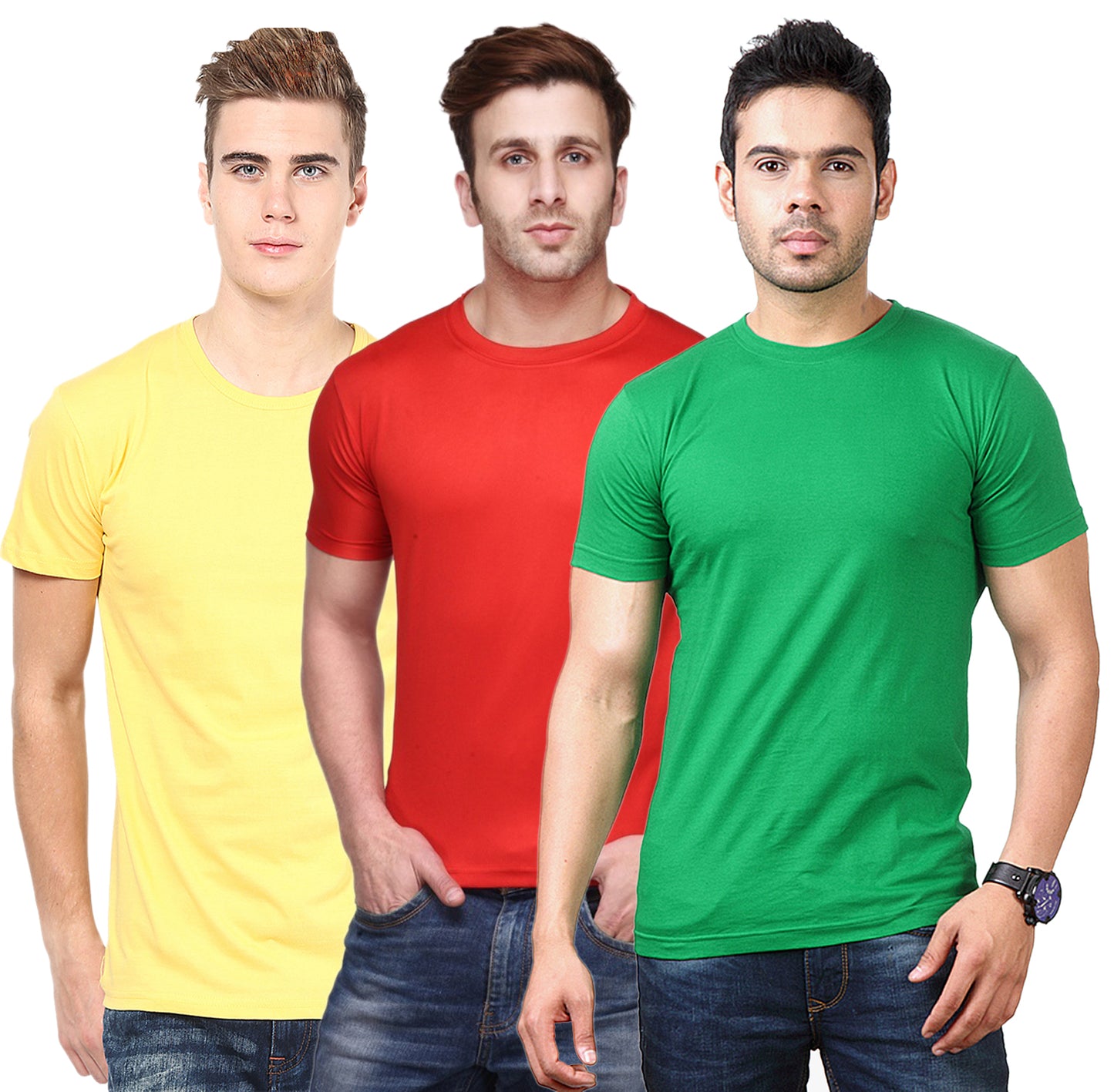 Ketex Round Neck Men's Polyester Blend Dri Fit T-Shirts (Pack of 3)