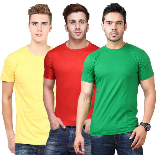 Ketex Round Neck Men's Polyester Blend Dri Fit T-Shirts (Pack of 3)