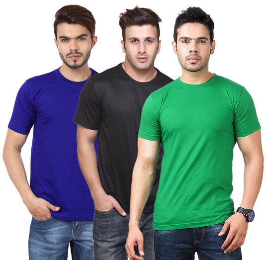 Ketex Round Neck Men's Polyester Blend Dri Fit T-Shirts (Pack of 3)