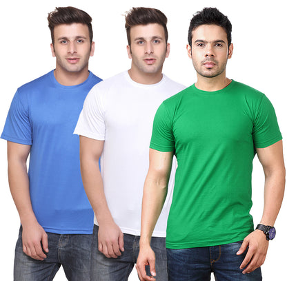 Ketex Round Neck Men's Polyester Blend Dri Fit T-Shirts (Pack of 3)