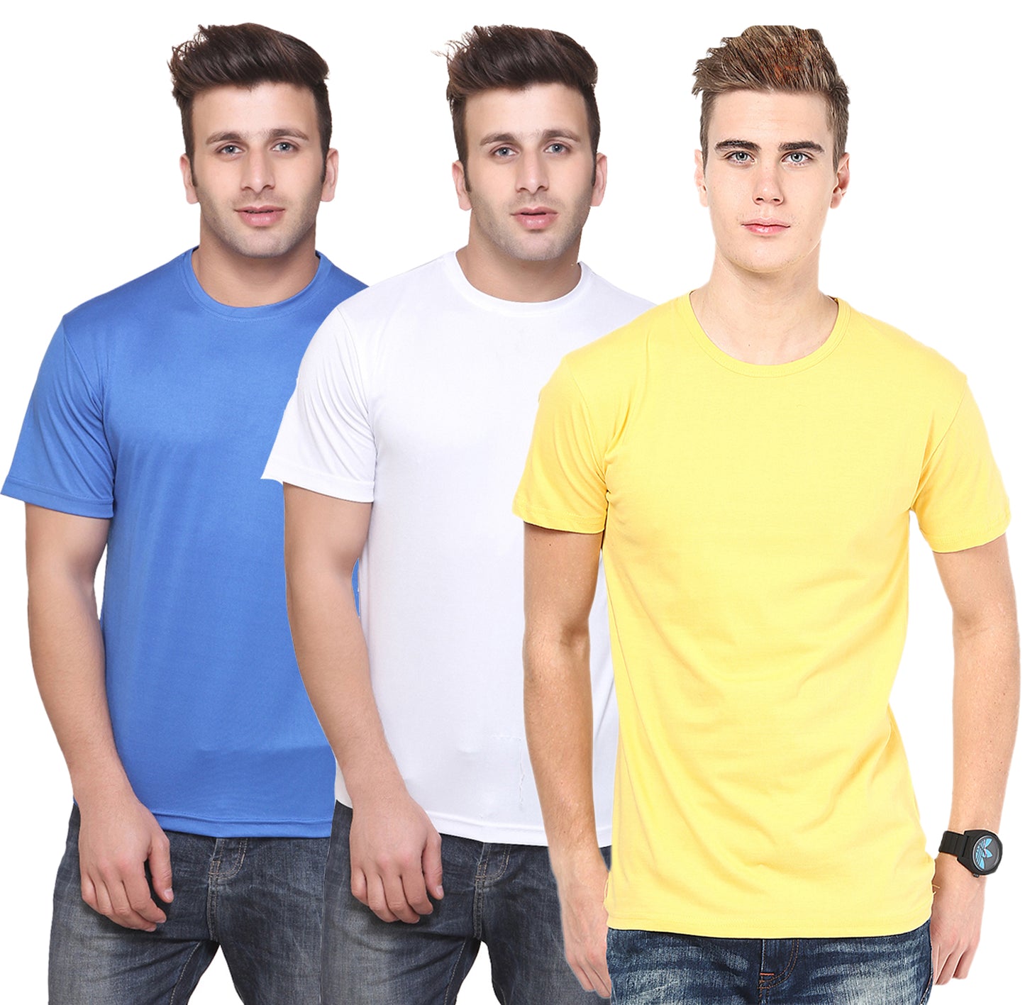 Ketex Round Neck Men's Polyester Blend Dri Fit T-Shirts (Pack of 3)