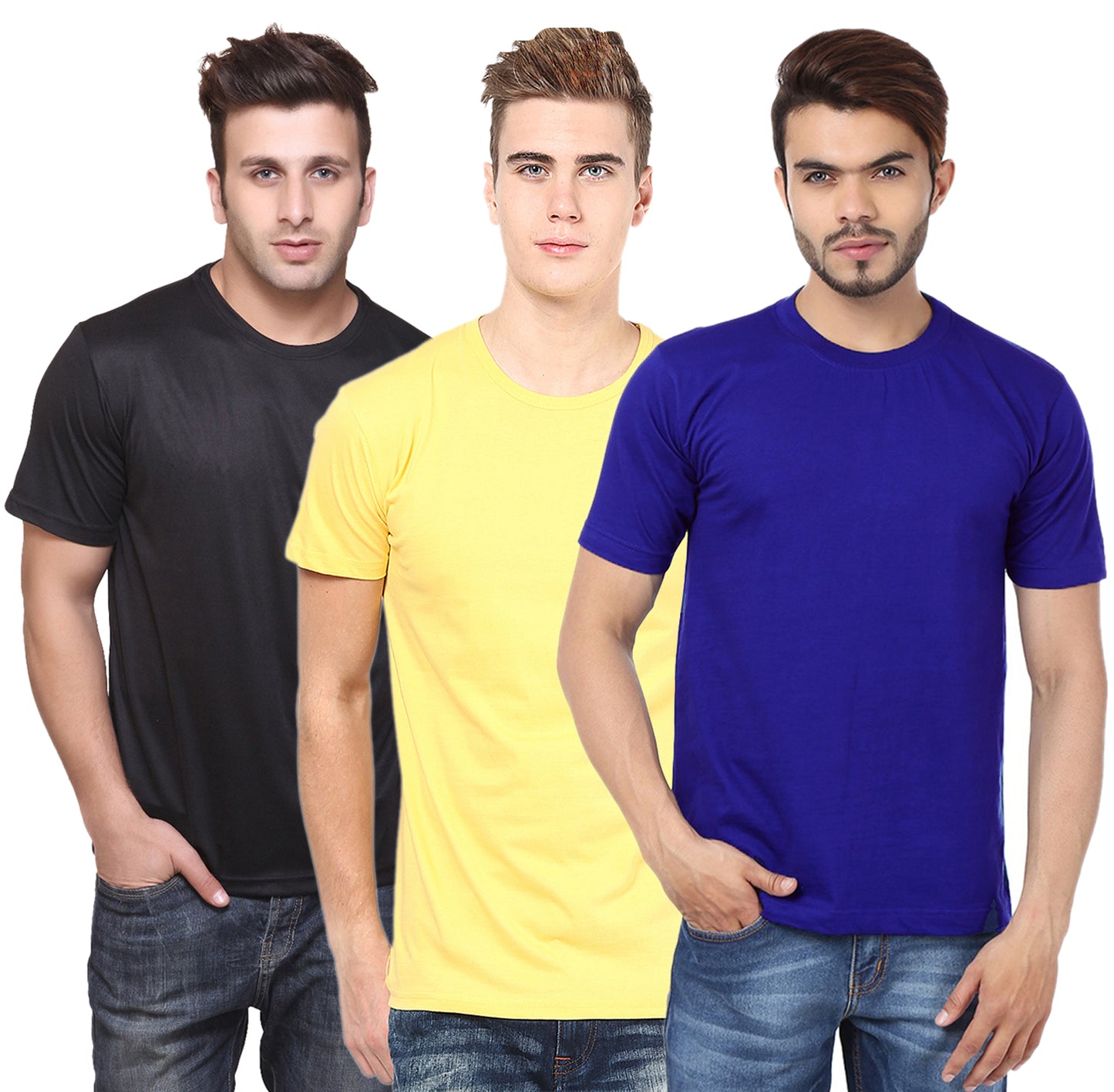 Ketex Round Neck Men's Polyester Blend Dri Fit T-Shirts (Pack of 3)