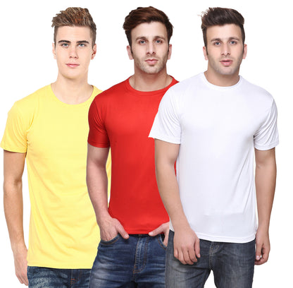 Ketex Round Neck Men's Polyester Blend Dri Fit T-Shirts (Pack of 3)