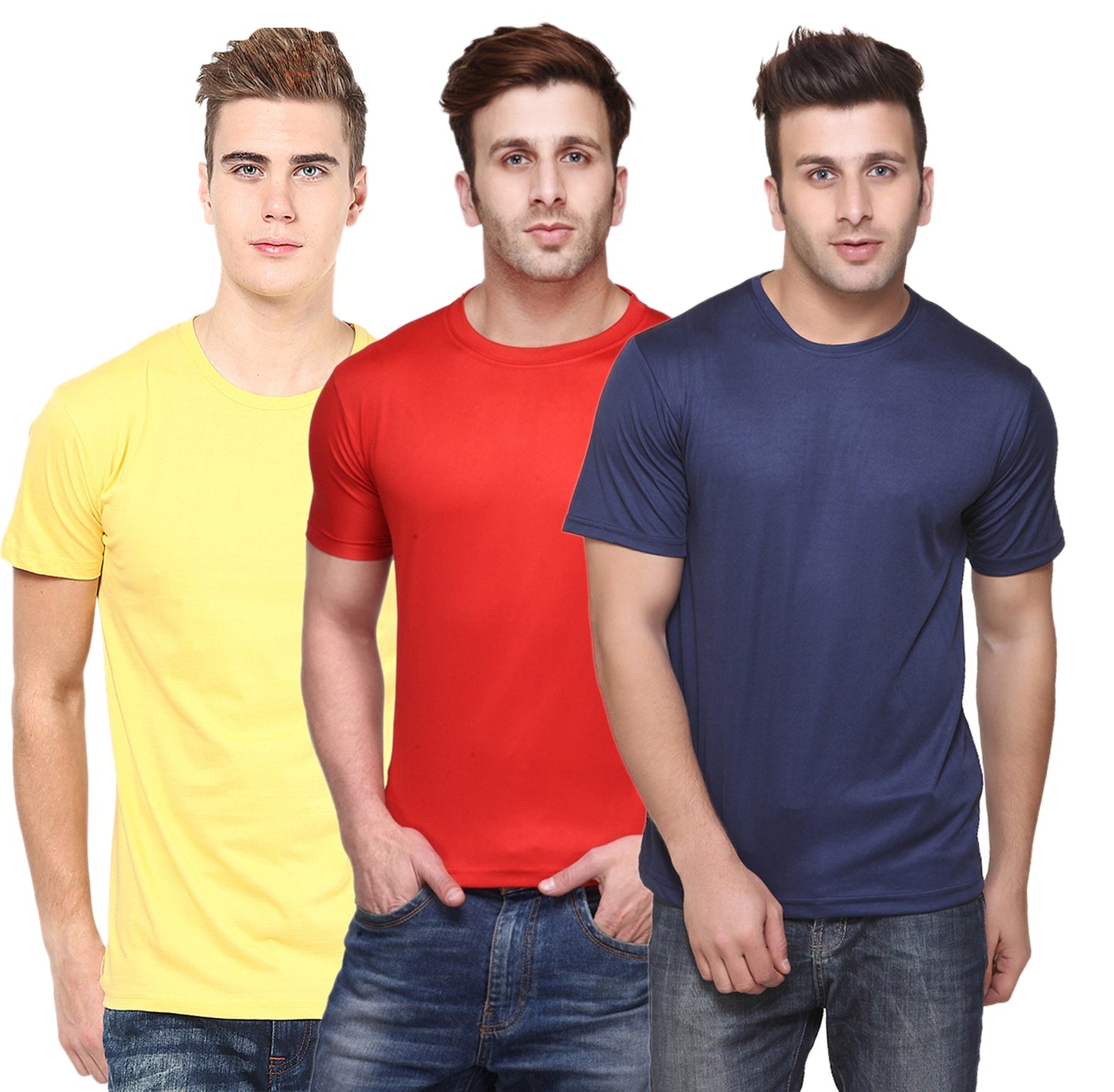 Ketex Round Neck Men's Polyester Blend Dri Fit T-Shirts (Pack of 3)
