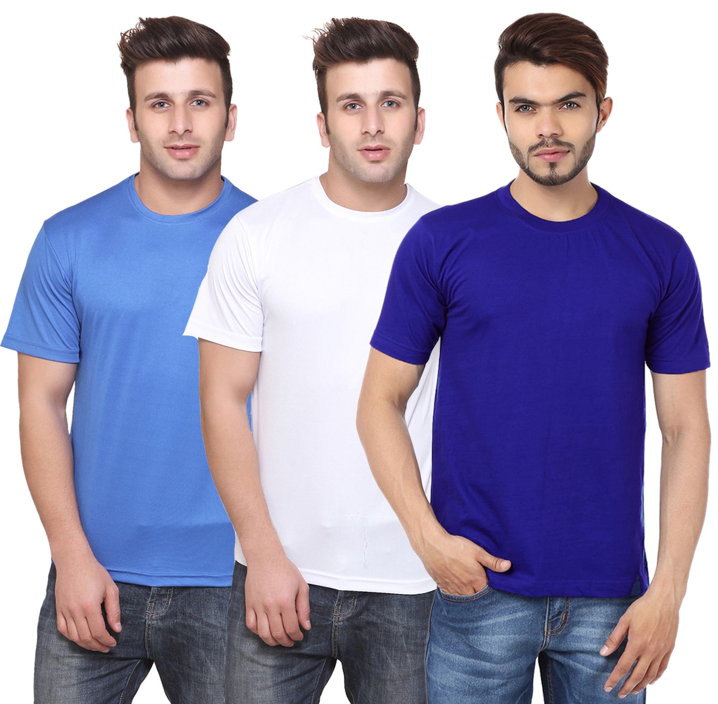 Ketex Round Neck Men's Polyester Blend Dri Fit T-Shirts (Pack of 3)
