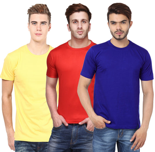 Ketex Round Neck Men's Polyester Blend Dri Fit T-Shirts (Pack of 3)