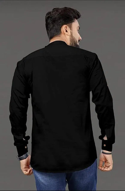 Men's Slim Fit Full Sleeve Cotton Short Kurta Pack of 3