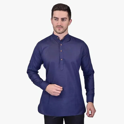 Men's Slim Fit Full Sleeve Cotton Short Kurta Pack of 1