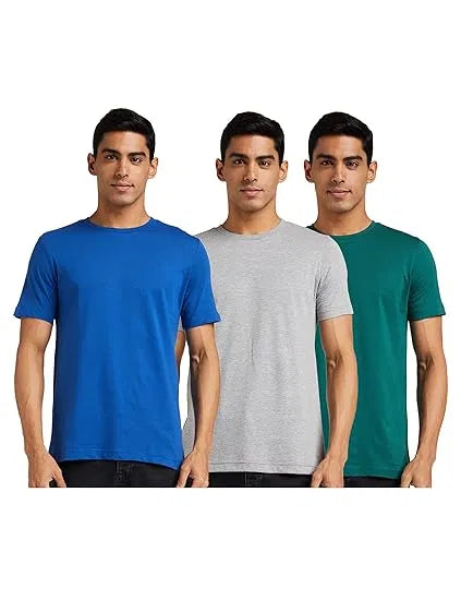 Round neck Cotton T-shirt (Pack of -3 )