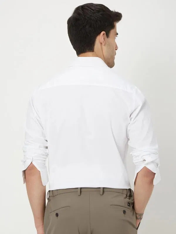 Men’s White Slim Fit Formal & Casual Shirt Full Sleeve Solid Shirt Pack of 2